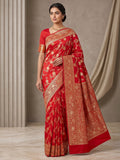 Red Woven Design Dola Silk Saree