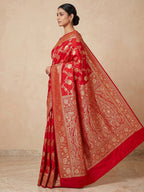 Red Woven Design Dola Silk Saree