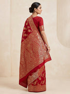 Red Woven Design Dola Silk Saree
