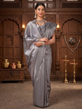 Grey Woven Design Kanjivaram Brocade Saree