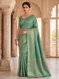 Blue Woven Design Art Silk Kanjivaram Saree