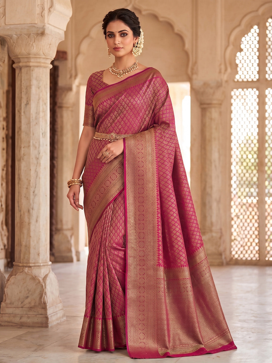 Rani Woven Design Art Silk Kanjivaram Saree
