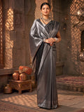 Black Woven Design Kanjivaram Brocade Saree