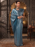 Dark Blue Woven Design Kanjivaram Brocade Saree