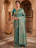 Dark Blue Woven Design Art Silk Kanjivaram Saree