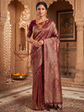 Maroon Woven Design Art Silk Kanjivaram Saree