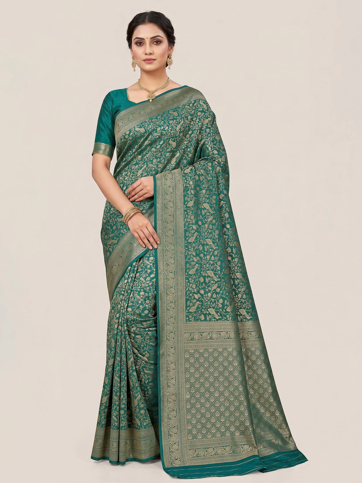 Green Woven Design Art Silk Kanjivaram Saree
