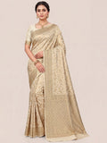 Off White Woven Design Art Silk Kanjivaram Saree