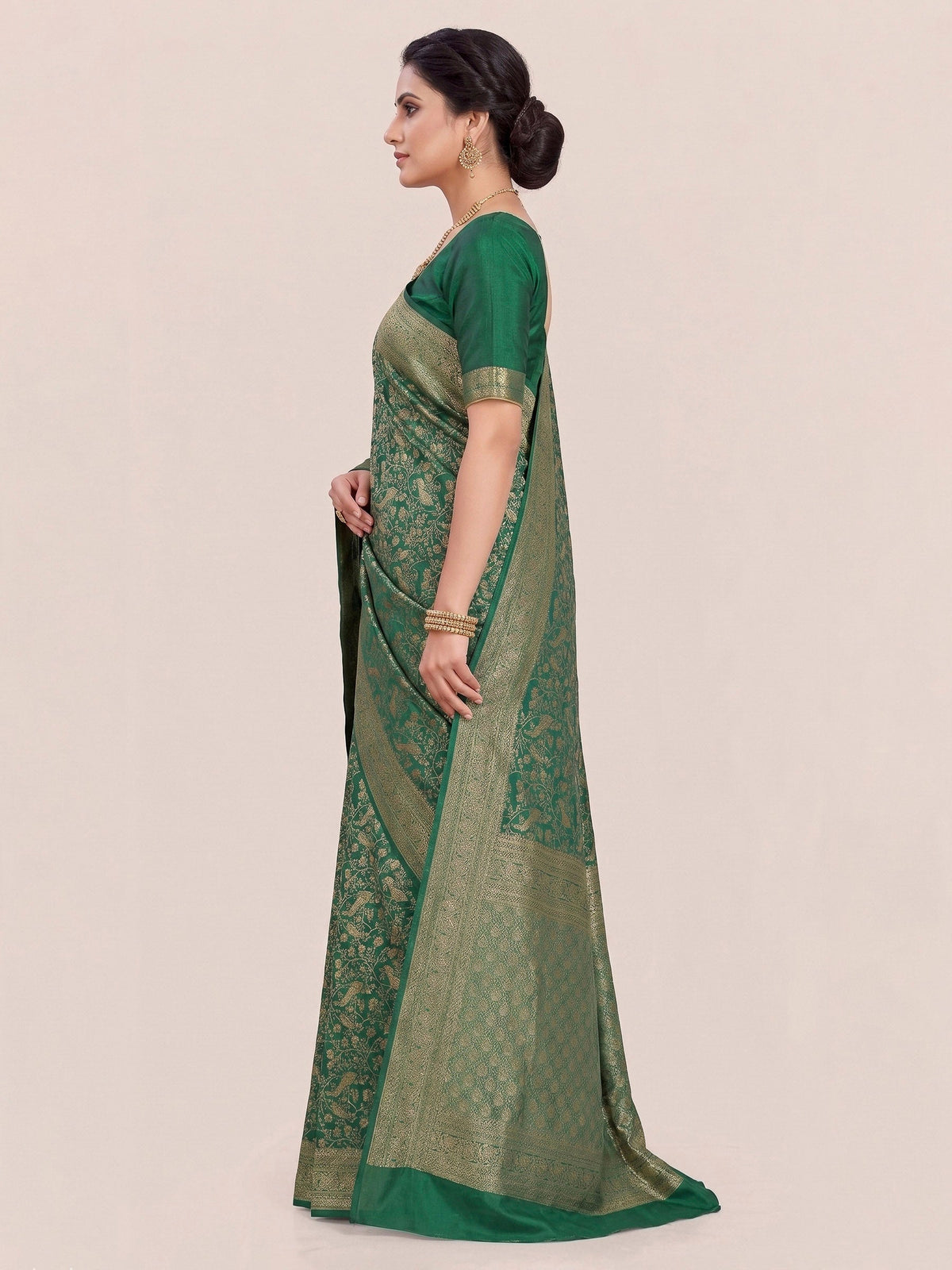 Green Woven Design Art Silk Kanjivaram Saree