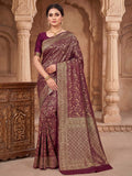 Maroon Woven Design Art Silk Kanjivaram Saree