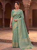 Blue Woven Design Art Silk Kanjivaram Saree