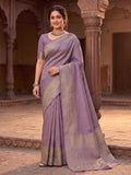 Lavender Woven Design Art Silk Kanjivaram Saree