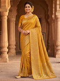 Mustard Woven Design Art Silk Kanjivaram Saree