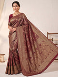Maroon Woven Design Art Silk Kanjivaram Saree