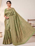 Light Green Woven Design Art Silk Kanjivaram Saree
