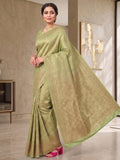 Pista Green Woven Design Art Silk Kanjivaram Saree