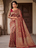 Red Woven Design Art Silk Kanjivaram Saree