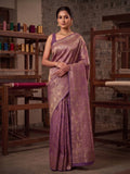 Lavender Woven Design Art Silk Kanjivaram Saree