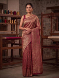 Maroon Woven Design Art Silk Kanjivaram Saree