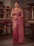 Pink Woven Design Art Silk Kanjivaram Saree
