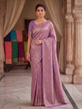 Lavender Woven Design Art Silk Kanjivaram Saree