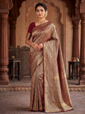Maroon Woven Design Art Silk Kanjivaram Saree