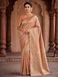 Peach Woven Design Art Silk Kanjivaram Saree