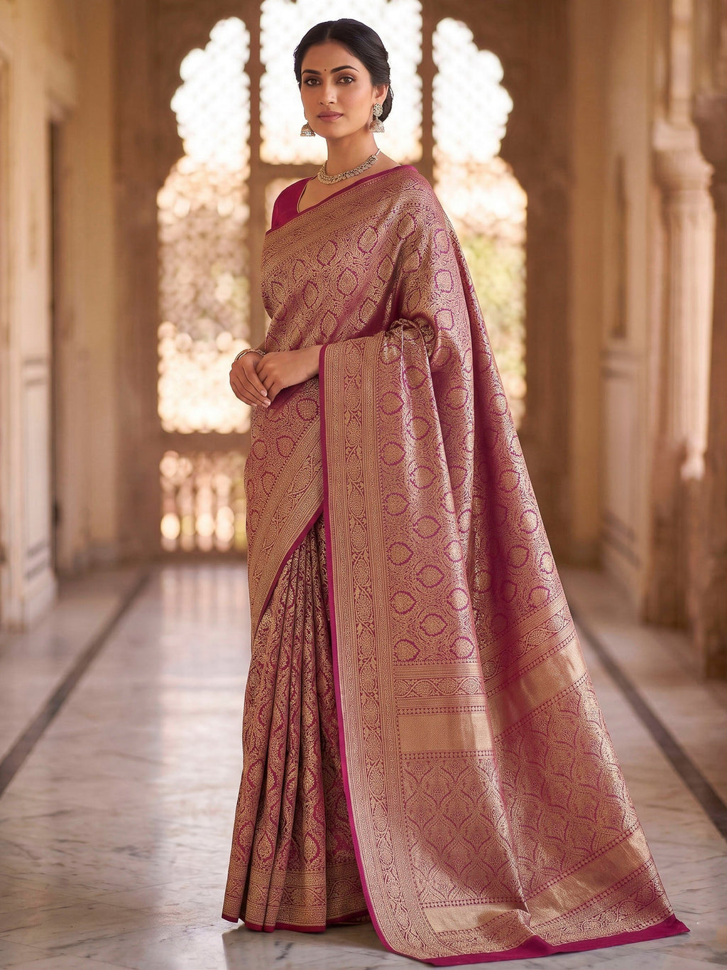 Rani Woven Design Art Silk Kanjivaram Saree