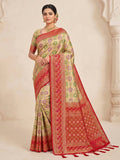 Beige Woven Design Art Silk Kanjivaram Saree
