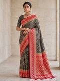 Bottle Green Woven Design Art Silk Kanjivaram Saree