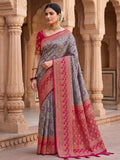 Grey Woven Design Art Silk Kanjivaram Saree