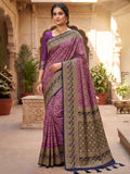 Lavender Woven Design Art Silk Kanjivaram Saree
