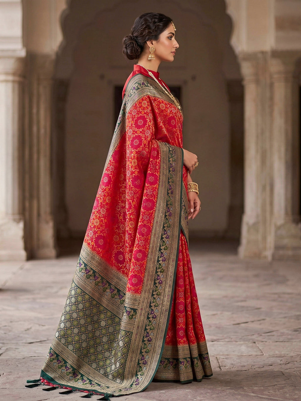 Red Woven Design Art Silk Kanjivaram Saree