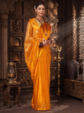 Mustard Woven Design Crape Saree