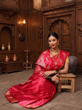 Rani Pink Woven Design Crape Saree