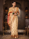 Off White Woven Design Dola Silk Saree