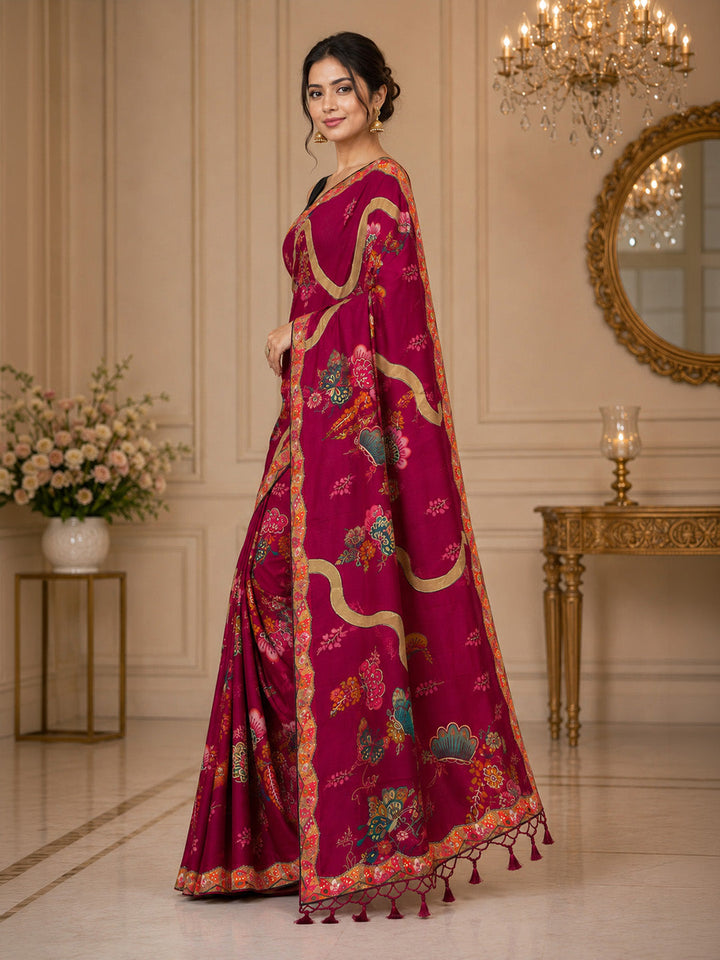 Rani Printed Art Silk Saree
