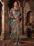 Dark Blue Woven Design Viscoris Saree