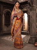 Mustard Woven Design Viscoris Saree