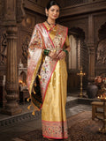 Gold Woven Design Viscoris Saree