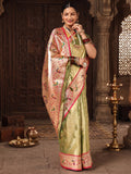 Green Woven Design Viscoris Saree