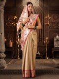 Off White Woven Design Viscoris Saree