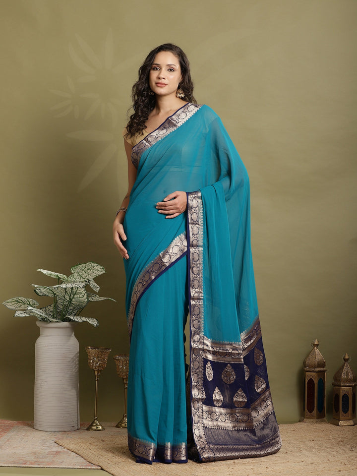 Plain Georgette Saree