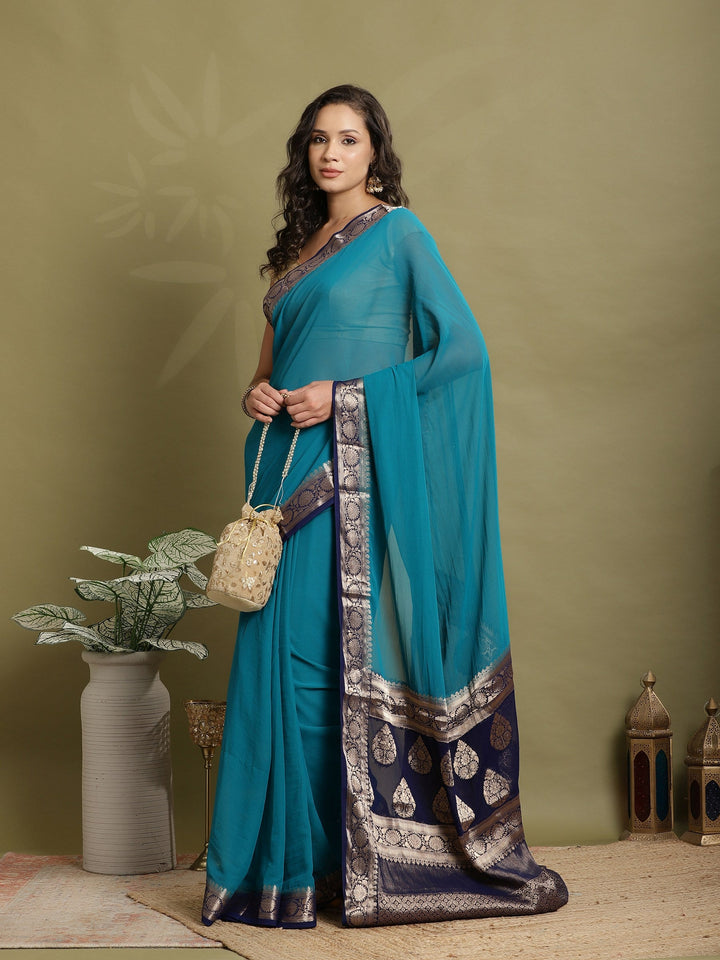 Plain Georgette Saree