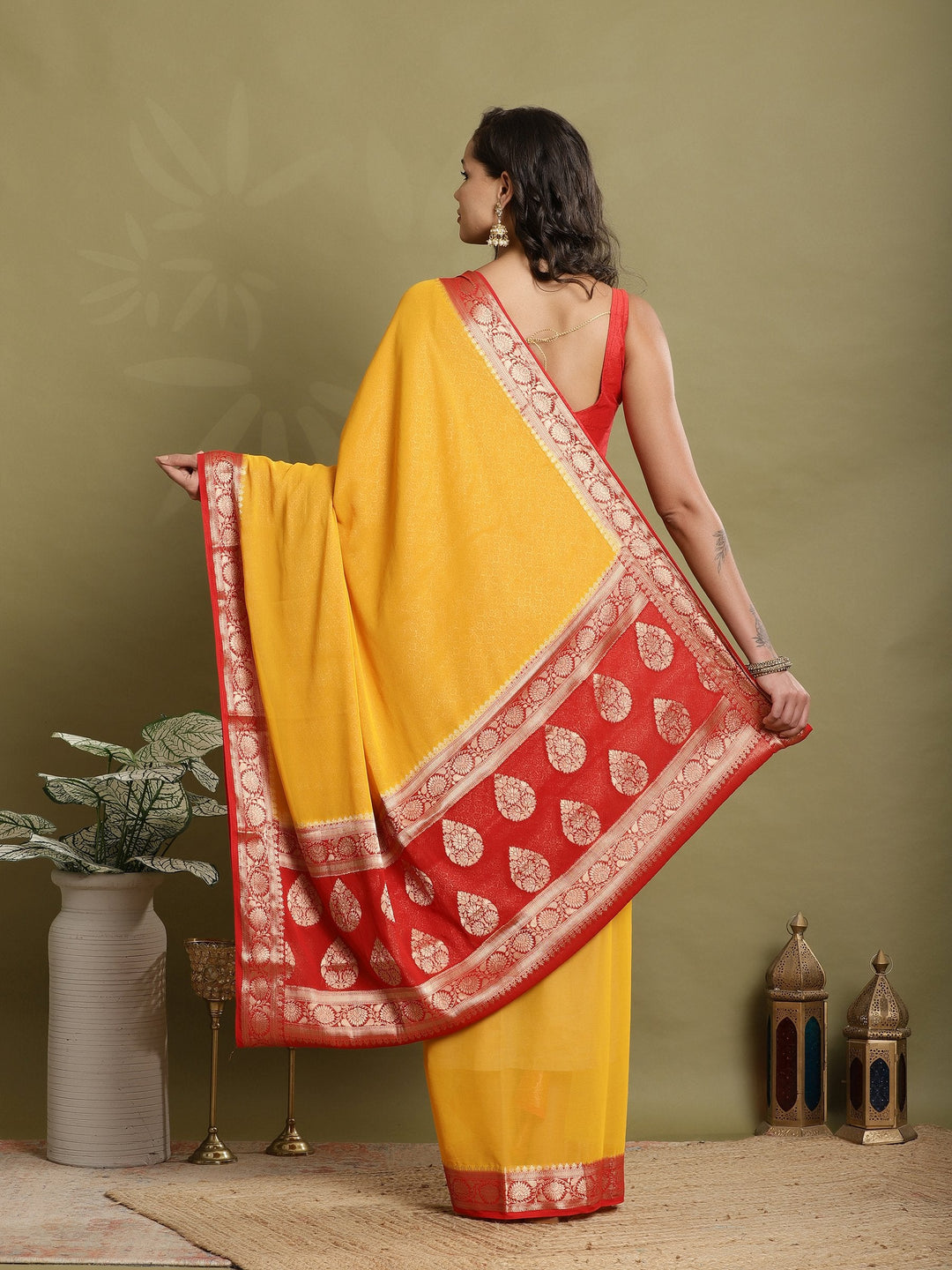 Plain Georgette Saree