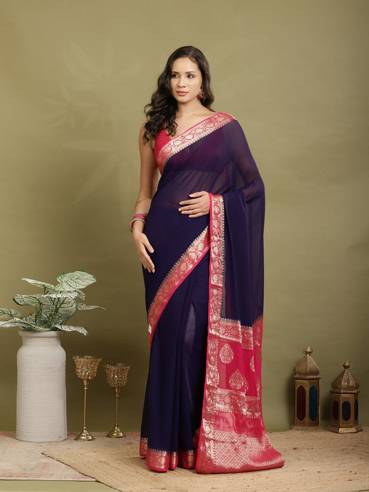 Plain Georgette Saree