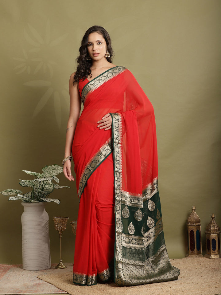 Plain Georgette Saree