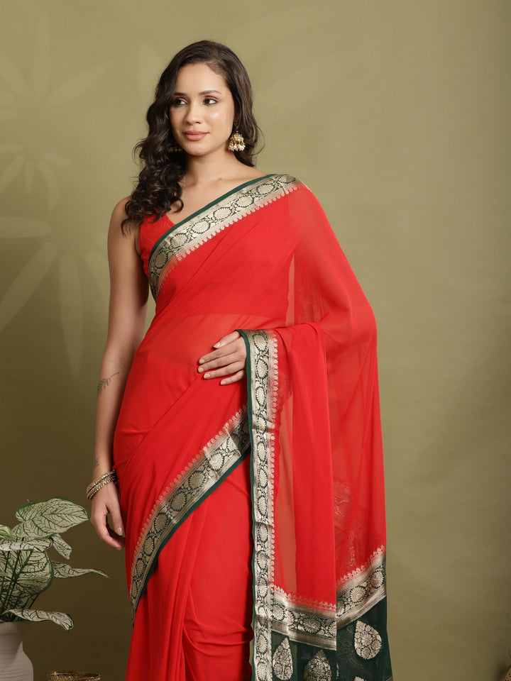 Plain Georgette Saree
