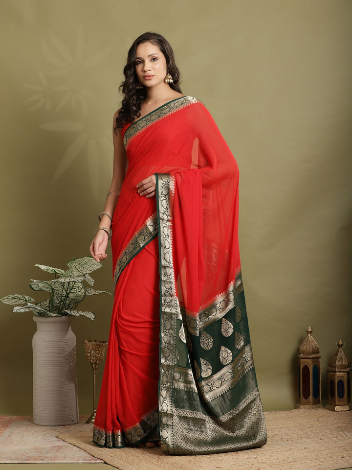 Plain Georgette Saree