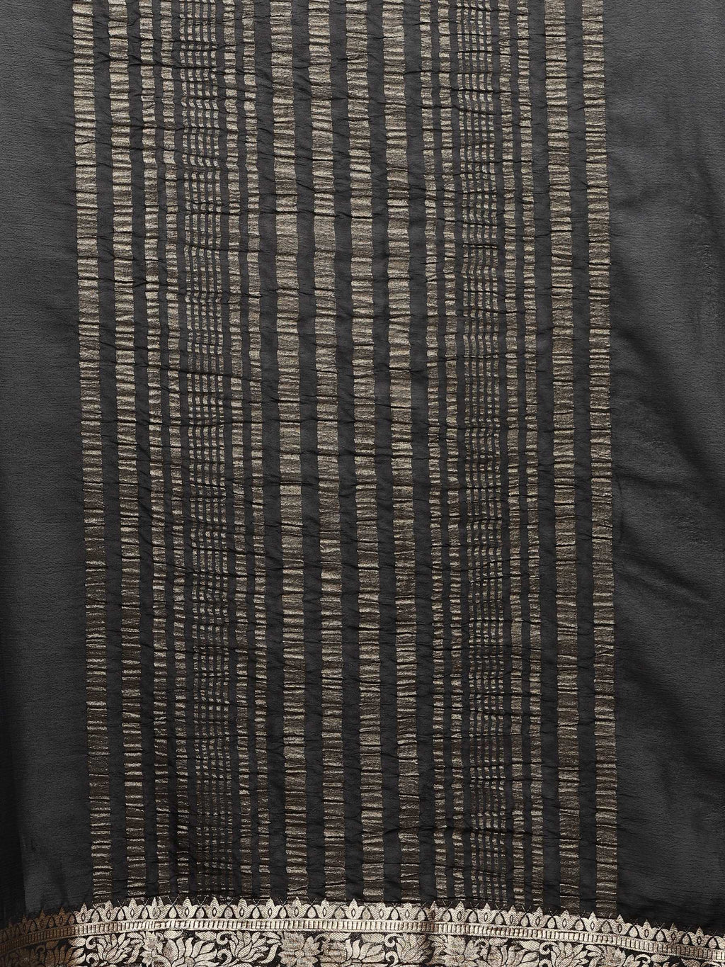 Black Zari Work Chiffon Saree